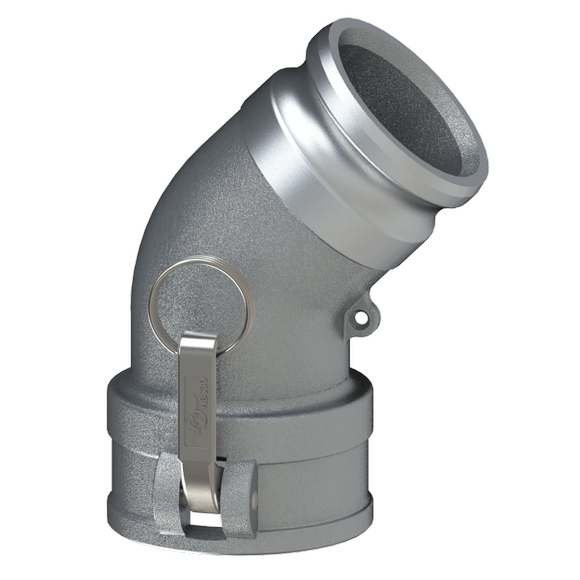 CAL-45Deg-Coupler Adapter Elbow-HBS Cams, Hard Coat Alum