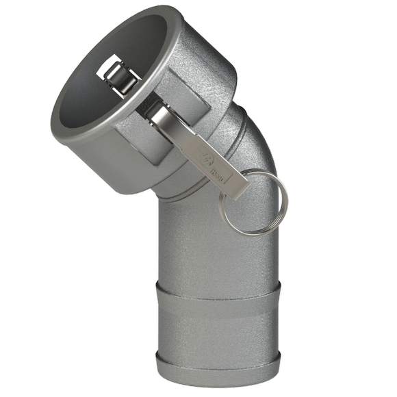 CL-45Deg-Coupler Elbow-HBS Cams, Stainless Steel