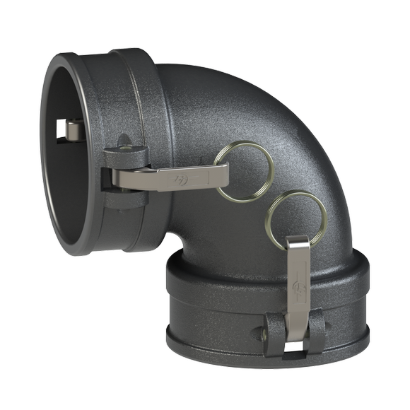 DDL-Coupler X Coupler Elbow-HBS Cams, Hard Coat Alum