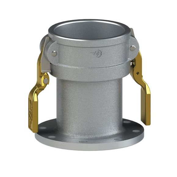 TTFCL-22.5Deg Tank Truck Flange X Coupler-SLBP Cams, Alum